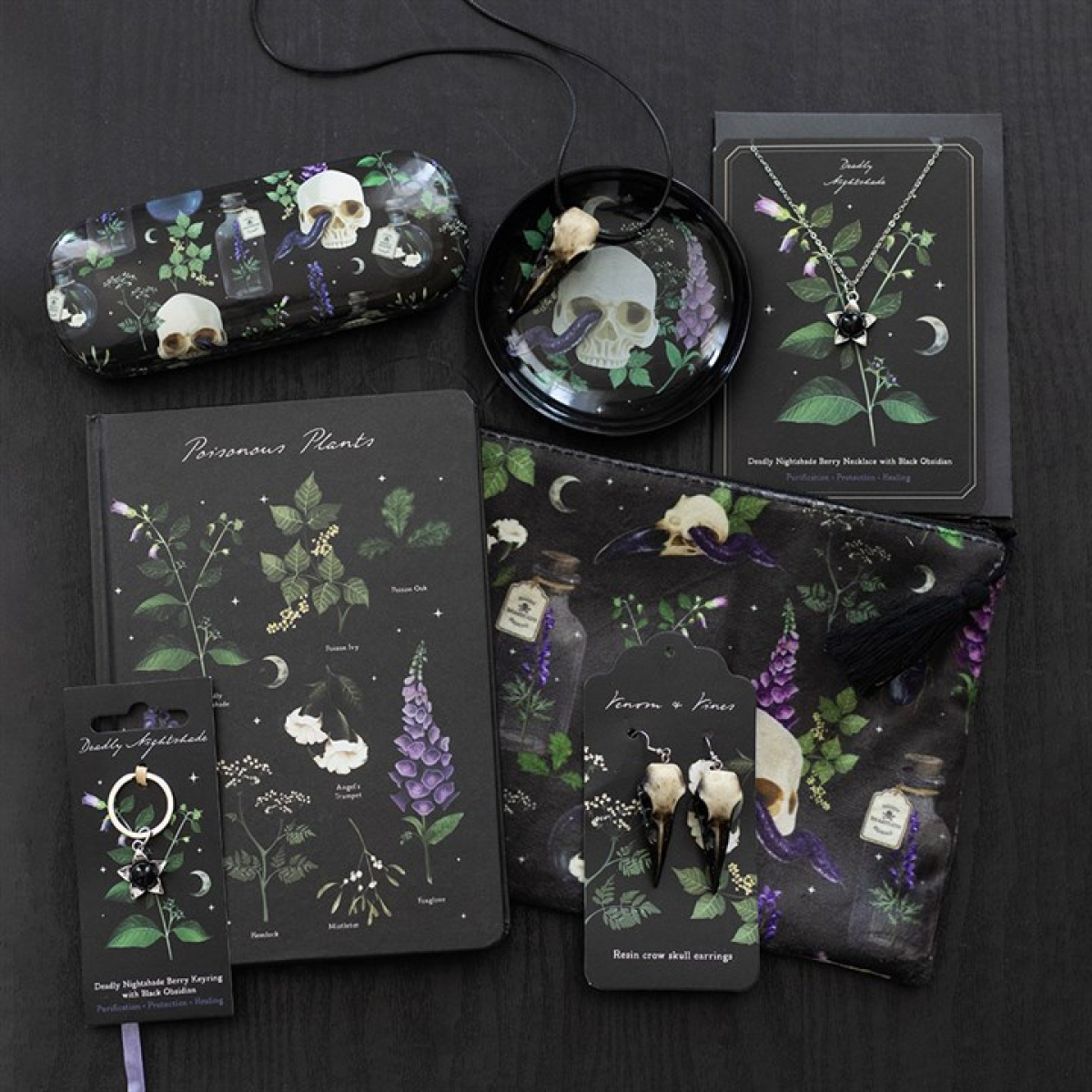 Venom & Vines Print Makeup Bag