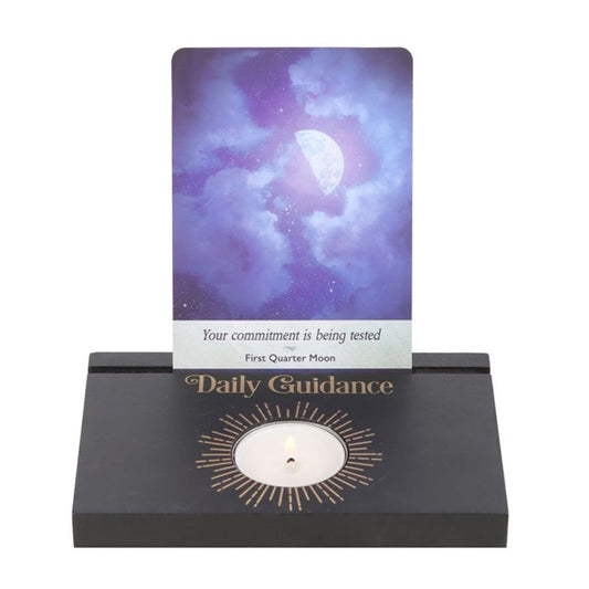 Black Daily Guidance Tarot Card Stand Tealight Holder