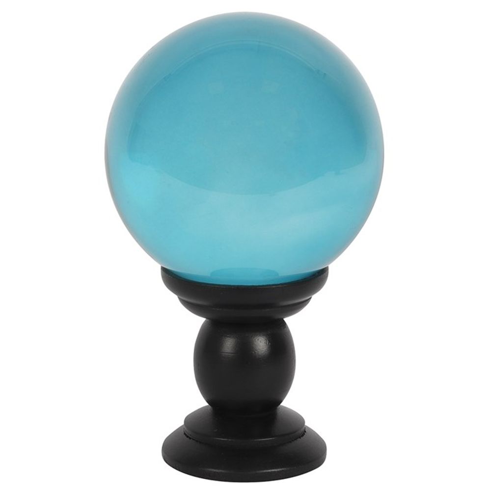 Large Teal Crystal Ball on Stand